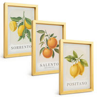 BILDER SET 3er Set - 20x30 cm Goldrahmen - Amalfi-Zitronen und -Orangen - Goldfarben, Kunststoff (20/30cm) - TULUP