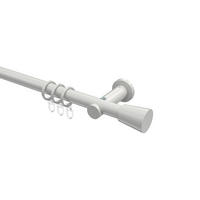 GARDINENSTANGEN-SET Platon Sitra 280 cm (geteilt in 2 x 140 cm), 1-läufig, 20 mm Ø Weiß - Weiß, Metall (280cm) - INTERDECO