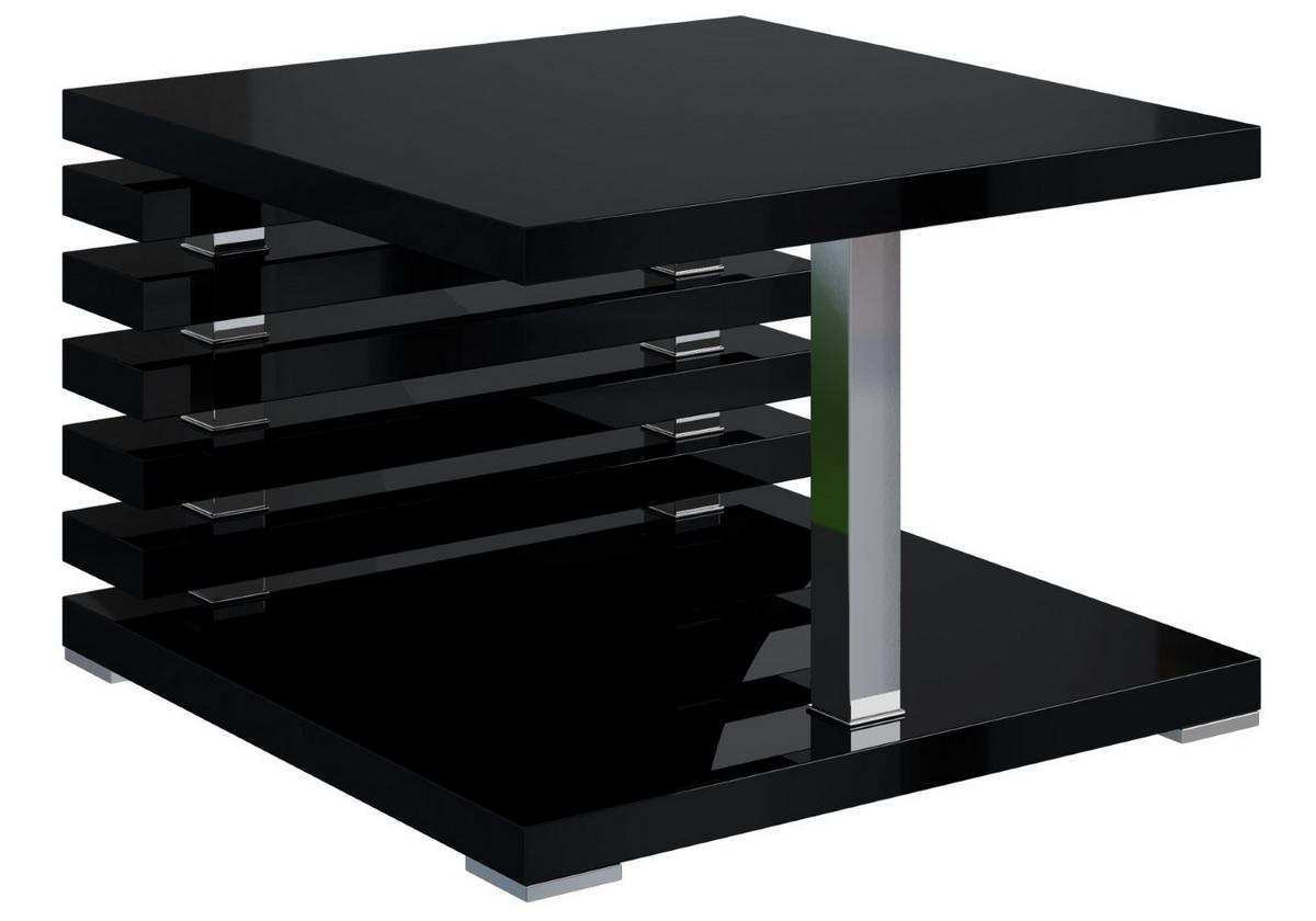 KAFFEETISCH 60x60x44 cm - Hochglanz Schwarz - YOTO +2 - Schwarz Hochglanz, Holzwerkstoff (60/60/44cm) - ALTDECOR