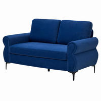 SOFA kompakt 173,5 cm Stoff Blau - Blau, Holzwerkstoff (173.5/92/81cm) - Meubliv