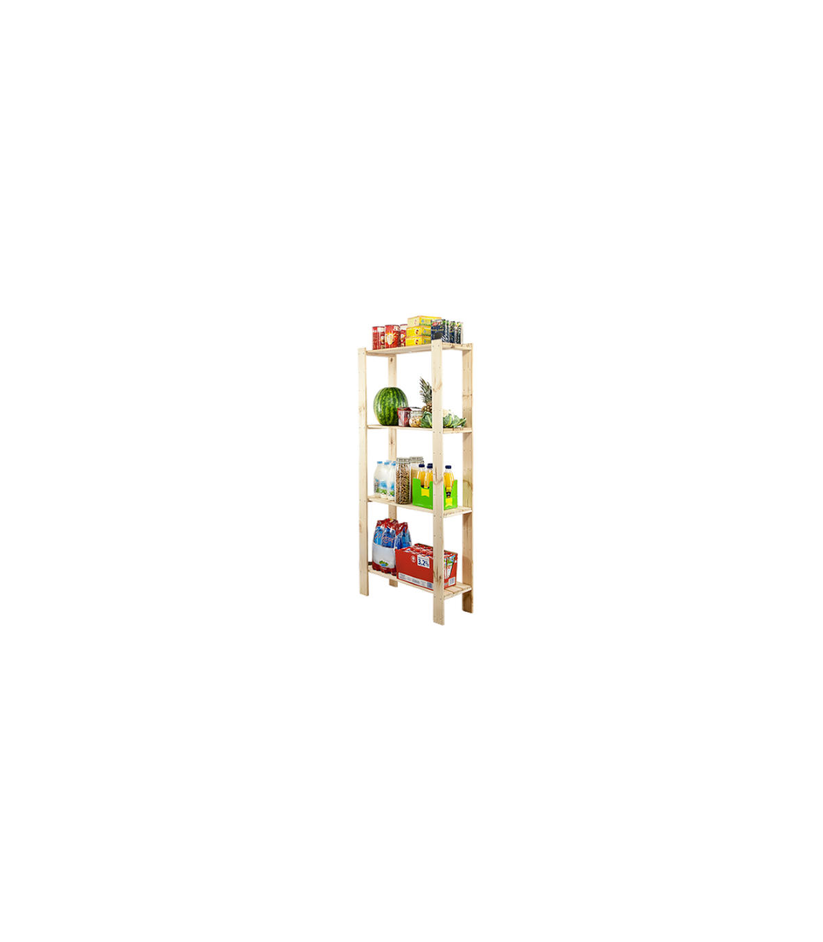 HOLZREGAL WOODLAND 166,4x80x30cm 4 Fachboden Kiefernholz Natur - Naturfarben, Holz (80/166.4/30cm) - PROREGAL