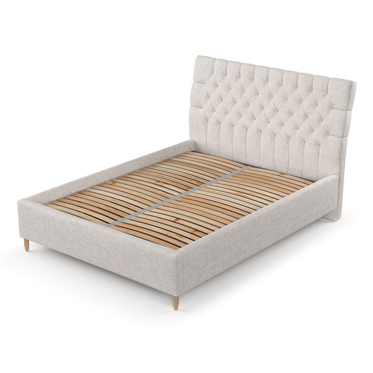 POLSTERBETT Lira 180/200 cm Hellbeige im Neve Stoff - Sandfarben/Naturfarben, Holz/Holzwerkstoff (180/200cm) - AltaBeds