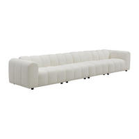 MODULIERBARES Sofa - 6 Personen - stoff - gebrochenes weiß Jutini - Weiß, Textil (412/72/98cm) - Vente-Unique