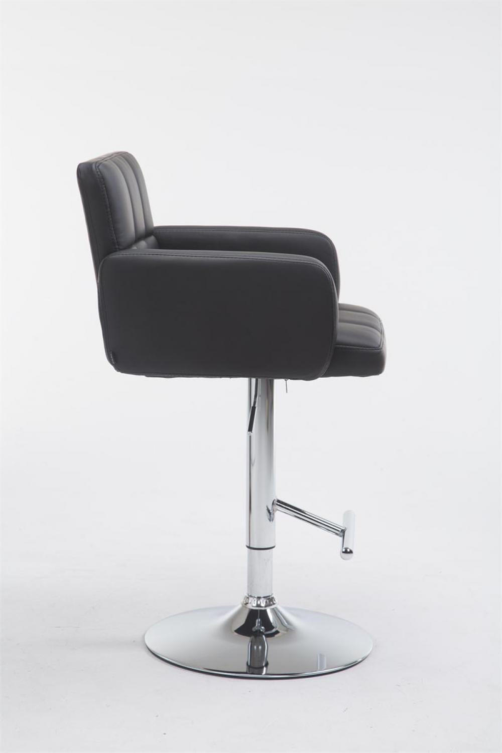 BARHOCKER Lederlook schwarz - Chromfarben/Schwarz, Textil/Metall (60/93/56cm) - CLP