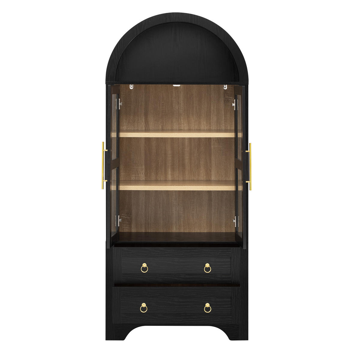 HIGHBOARD DE-38326 76/40/180 cm mit transparentem Glas Schwarz - Schwarz, Holzwerkstoff (76.2/180/40cm) - ComfortXL