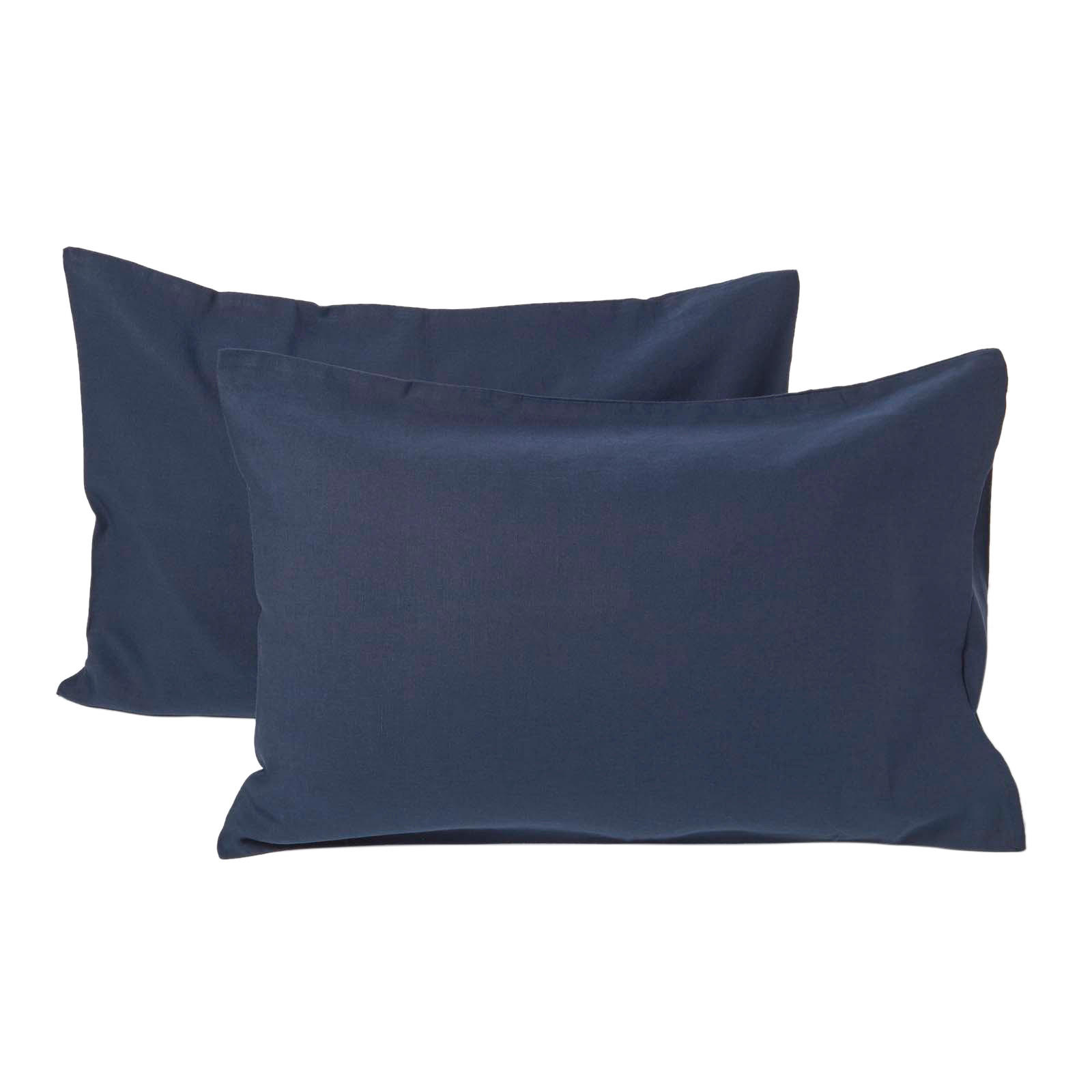 KINDER-KISSENBEZÜGE 2er-Set, Leinen - Dunkelblau, Textil (40/60cm) - Homescapes