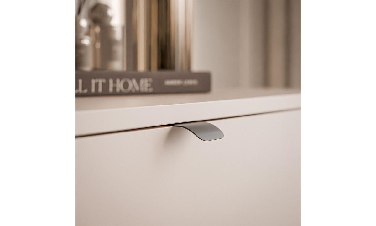 TV-SCHRANK SAGE 180/40/27 cm Kaschmir hängend schwarze Griffe - Kaschmir/Schwarz, Holzwerkstoff (180/27/40cm) - Lookway