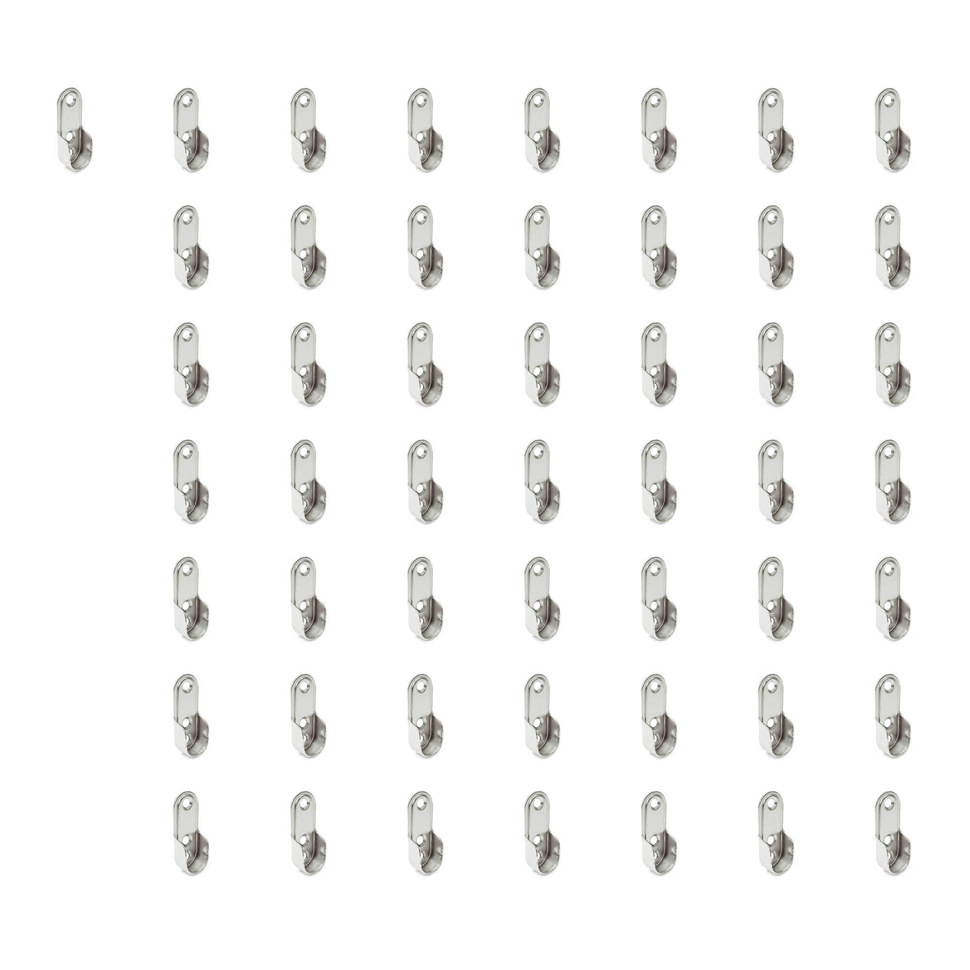 SEITENSTÜTZEN für Garderobenstange, Stahl, vernickelt 50er-set - Nickelfarben, Metall (1.1cm) - EMUCA