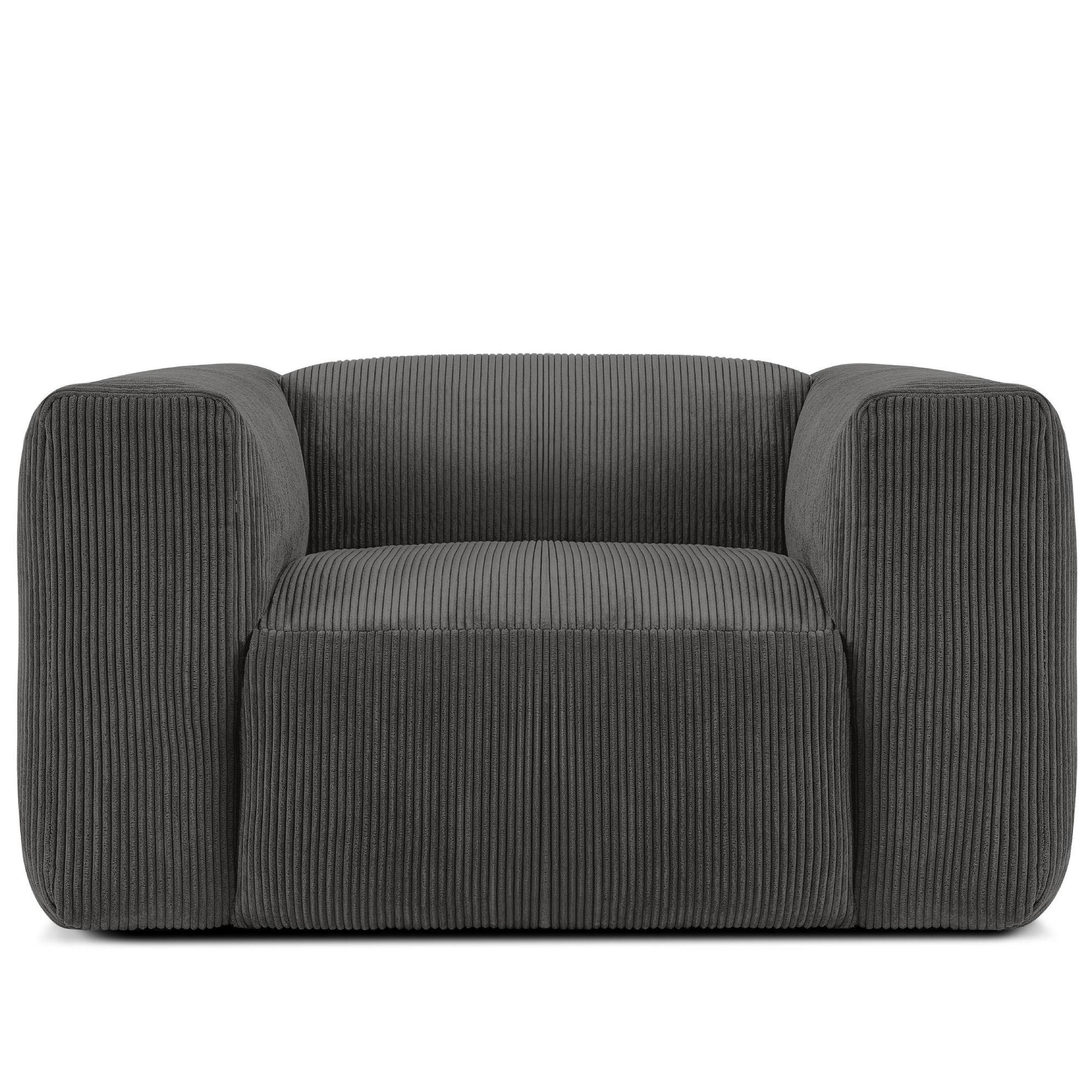 SESSEL BUFFO , Grau - Grau, Textil (130/73/96cm) - KONSIMO®