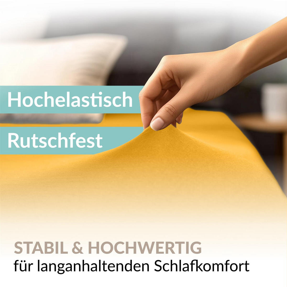 JERSEY-SPANNBETTLAKEN 90x200 - 100x200 Feine Bettlaken aus 100% Baumwolle, Spannbetttuch Laken Uni Gold - Goldfarben, Textil (100/200cm) - Carpe Sonno