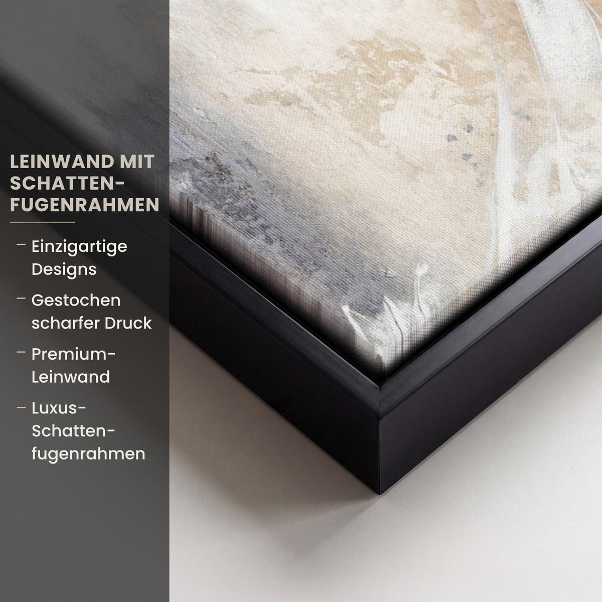 LEINWAND Bilder mit Rahmen - Luxus - Abstrakt - Gold - Weiß - 40x30 - Goldfarben, Textil (40/30cm) - MuchoWow