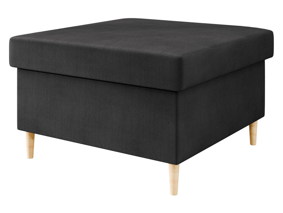 POLSTERHOCEKR Zako P - Schwarz/Naturfarben, Holz/Textil (70/43/70cm) - MIRJAN24