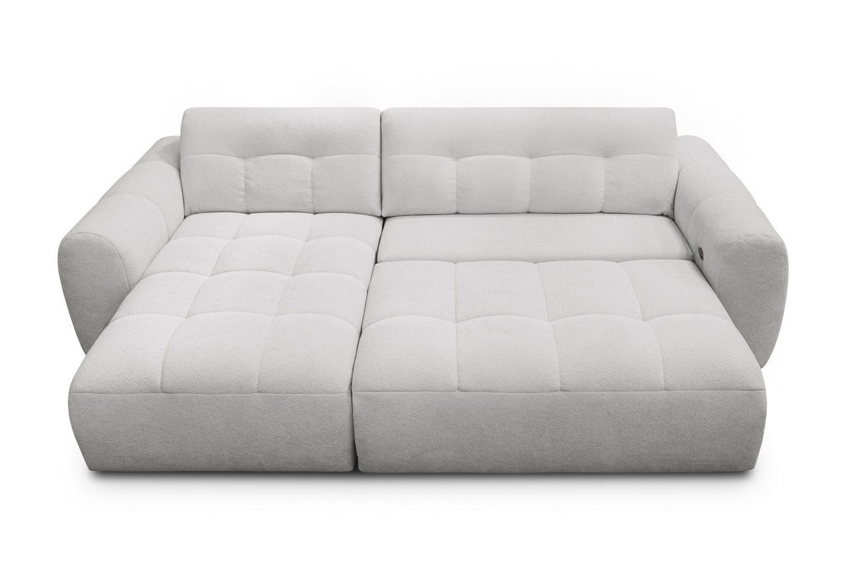 ECKSOFA LUMERO 4-Sitzer LINKS, hellgrau - Hellgrau/Schwarz, Holz/Textil (275/166cm) - Courtois Laville