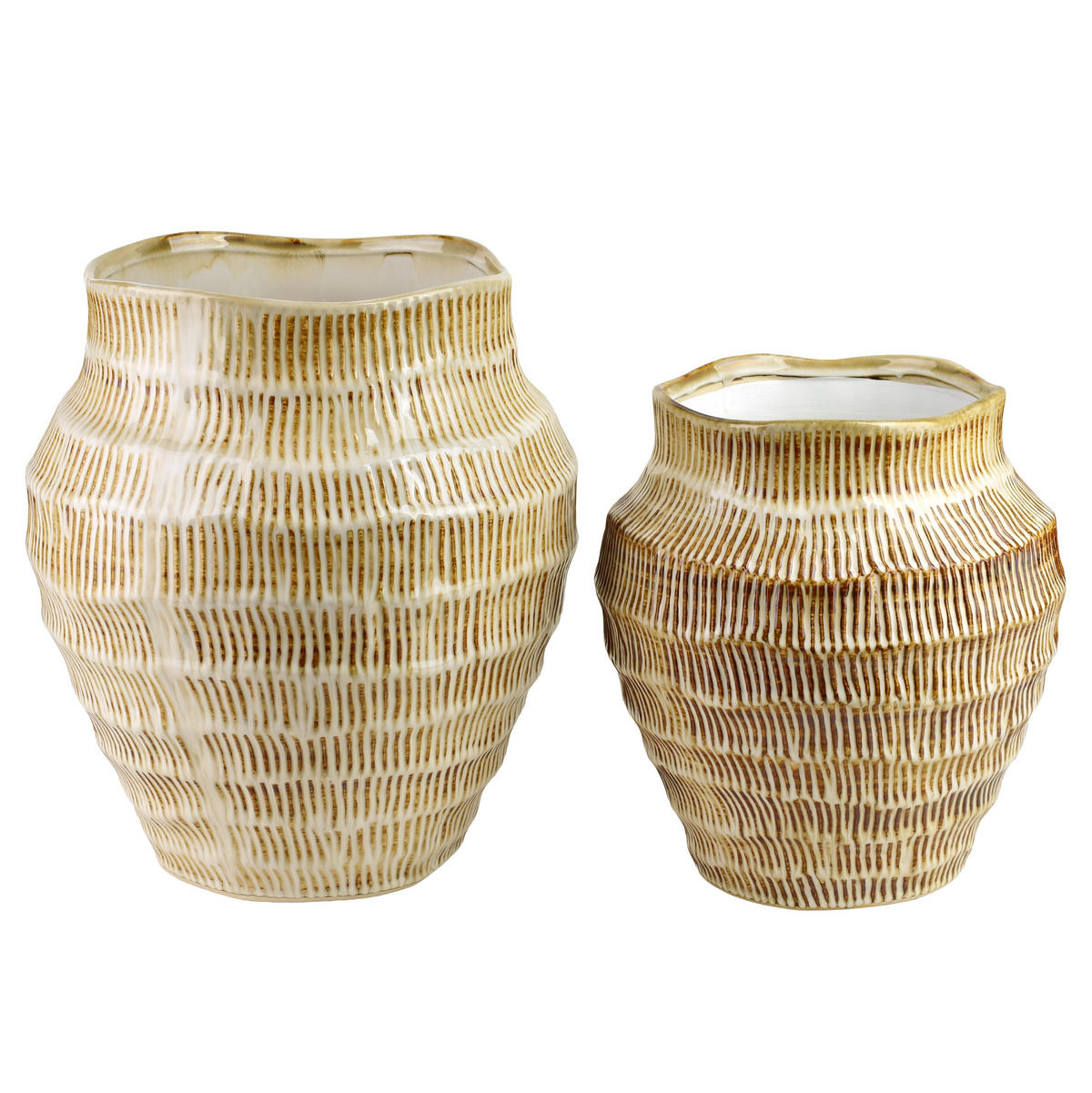 VASE MANON aus beiger Keramik - Beige, Keramik (36cm) - Mondex
