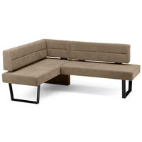 ECKBANK Doralyn für 5 Personen Metall+Microfaser Schwarz/Braun - Schwarz/Braun, Kunststoff (155/195cm) - 58aufmkessel