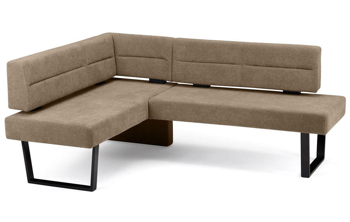 ECKBANKGRUPPE Modern Doralyn 1 für 7 Personen Microfaser Schwarz/Braun - Schwarz/Braun, Kunststoff (155/85/195cm) - 58aufmkessel