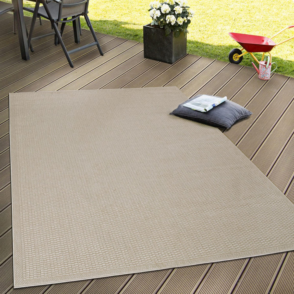 OUTDOORTEPPICH 120/160 cm Timber 125 - Beige, Kunststoff (120/160cm) - Paco Home