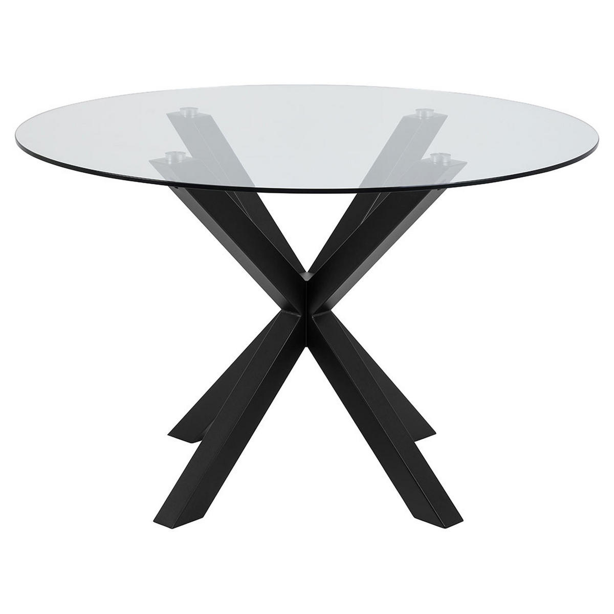 ESSTISCH, Heaven, Glas, 119 x 119 x 76 cm - Klar, Glas/Metall (119/119/76cm) - ebuy24