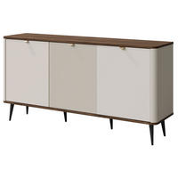 KOMMODE Marly Kaschmir / Walnuss 160 / 40 / 82cm - Kaschmir/Beige, Holz/Holzwerkstoff (160/82/40cm) - Feldmann-Wohnen