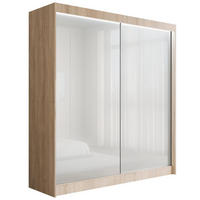 KLEIDERSCHRANK PEKA mit LED - 200 cm - Sonoma Eiche|Weiß - Weiß/Sonoma Eiche, Holzwerkstoff (200/215/61cm) - ALTDECOR