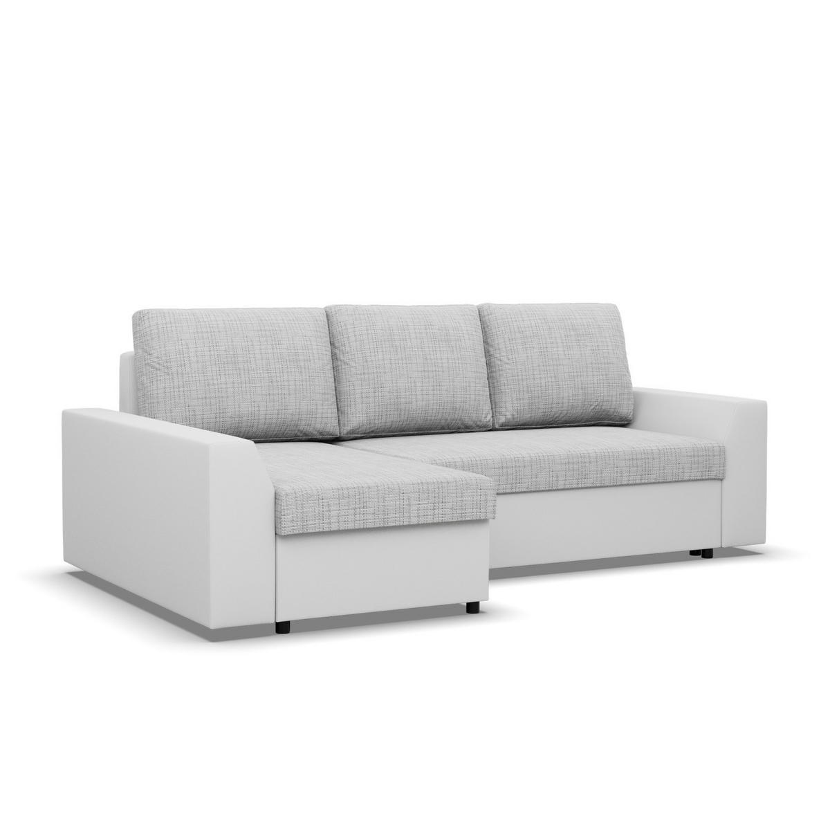 ECKSOFA MIT SCHLAFFUNKTION LUGO BONELL Grau/Weiß - Weiß/Grau, Textil (140/243cm) - Mebligo