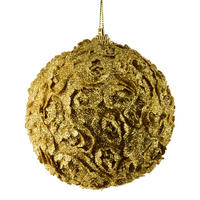 WEIHNACHTSKUGEL Santa Lila 10cm Styropor - Goldfarben, Kunststoff (12/14/14cm) - Mondex