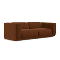 3-SITZER SOFA Samt Stoff Orange - Terracotta/Schwarz, Kunststoff/Textil (228/70/89cm) - LaMiaSofa