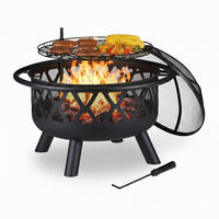 FEUERSCHALE - Schwarz, Metall (75/68.5/75cm) - Relaxdays