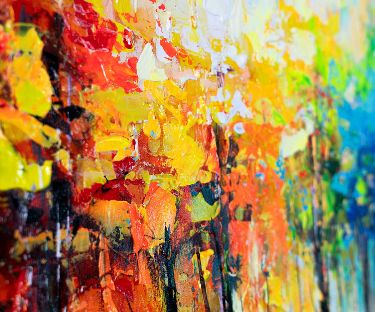 GEMÄLDE Farben der Natur auf Keilrahmen 115x50 cm - Multicolor, Holz (115/50cm) - YS-art gallery