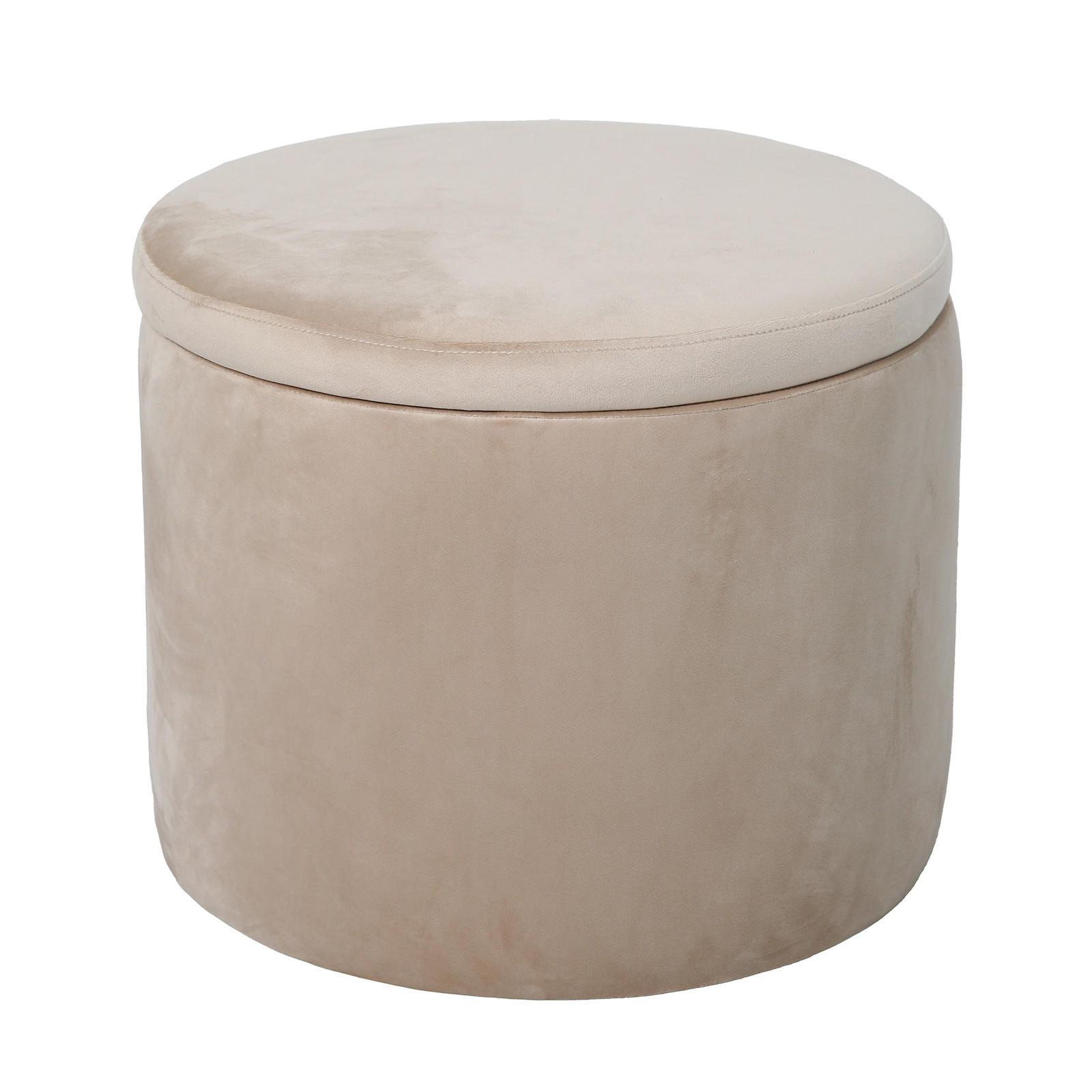HOCKER AMBER Samt Beige - Beige, Textil (44/35/44cm) - SVITA
