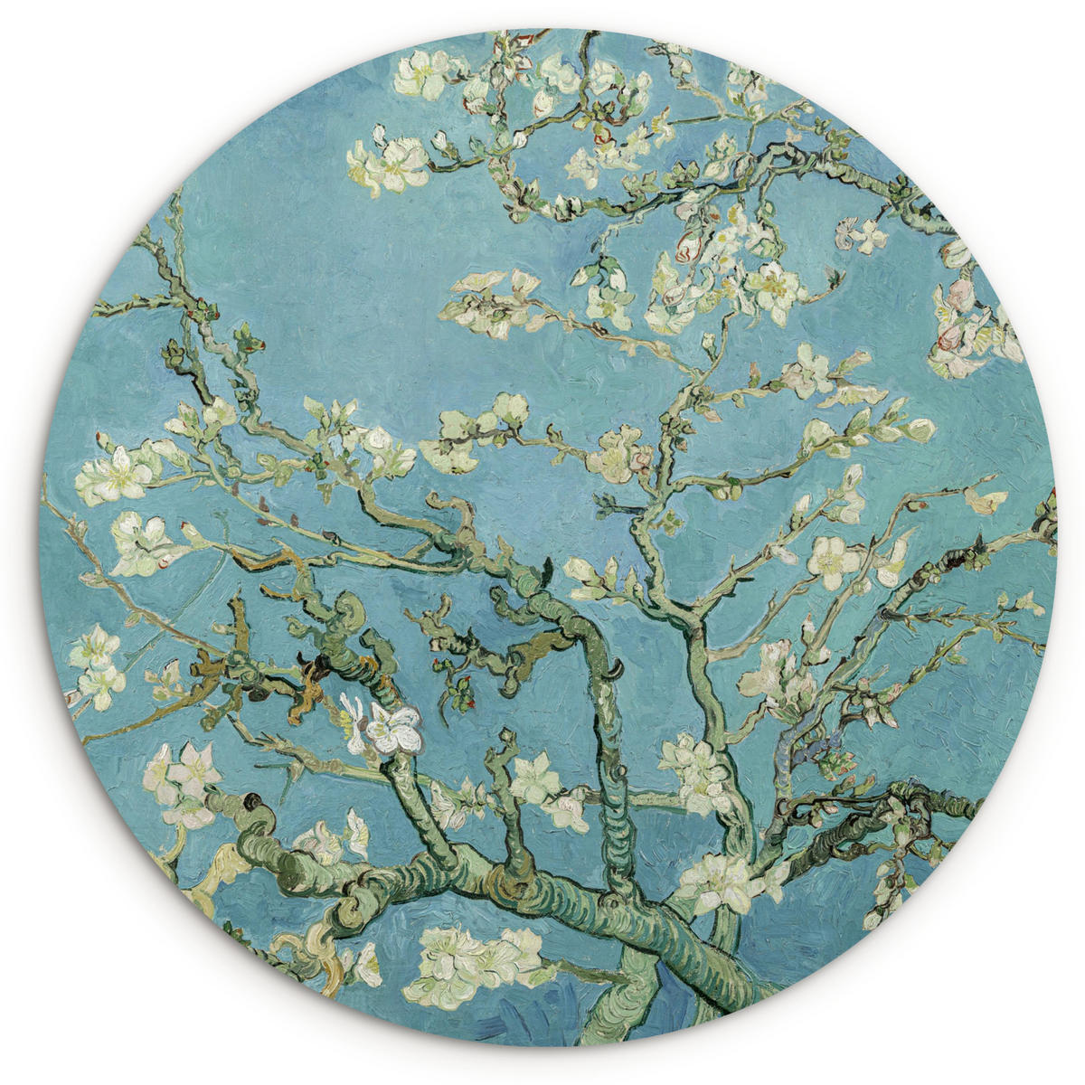 WANDBILD Van Gogh - Mandelblüte - Alte Meister - Kunst - Vintage 30x30 cm - Pastellblau, Kunststoff (30/30cm) - MuchoWow