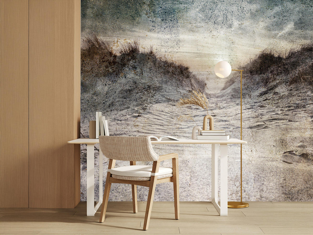 FOTOTAPETE Abstrakter Strand Beton Abstraktion 200x140 - Beige/Braun, Papier (200/140cm) - Muralo