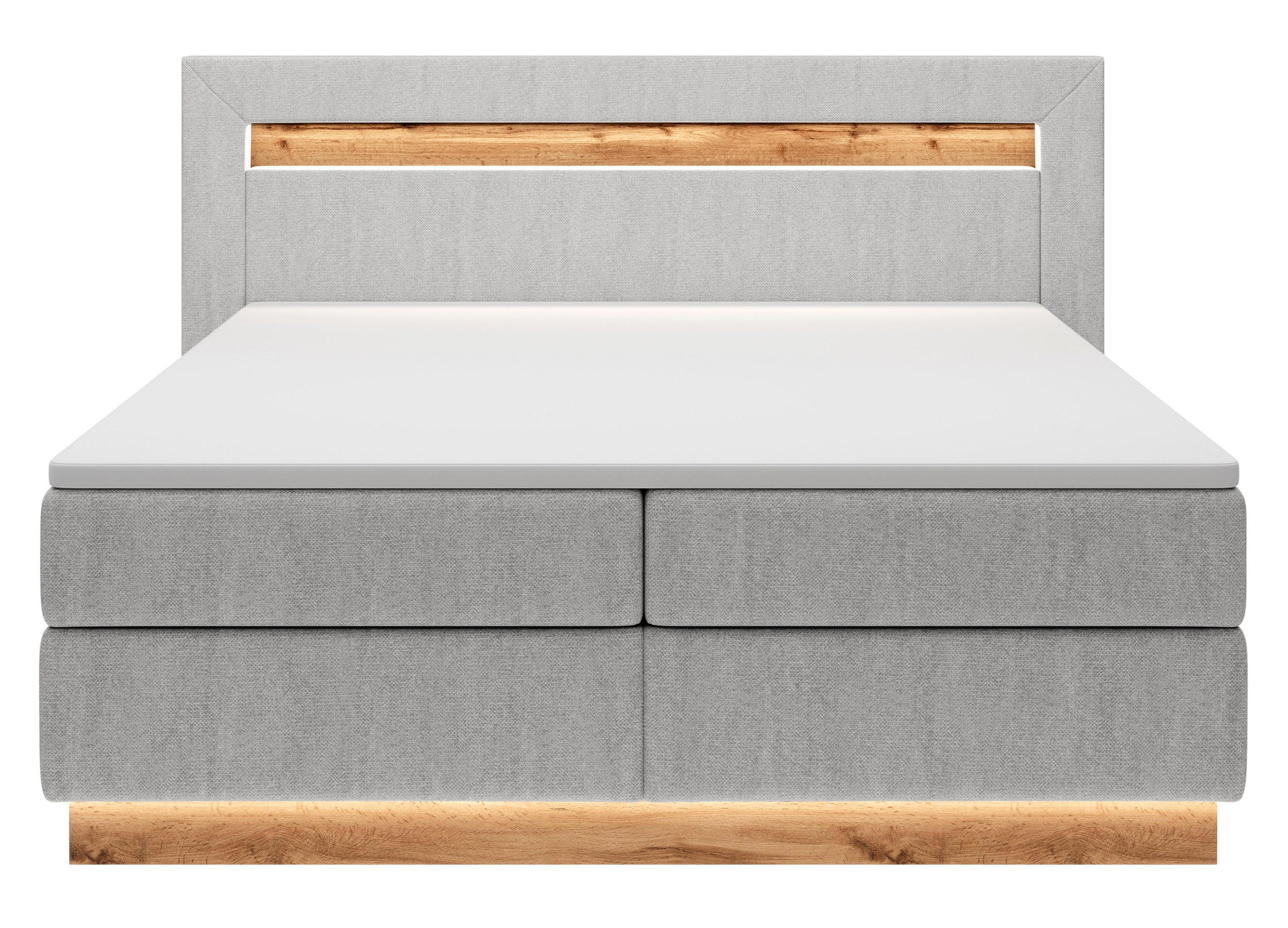 BOXBETT Oski Hellgrau Velours 140/200 cm - Hellgrau, Textil (140/200cm) - Selsey