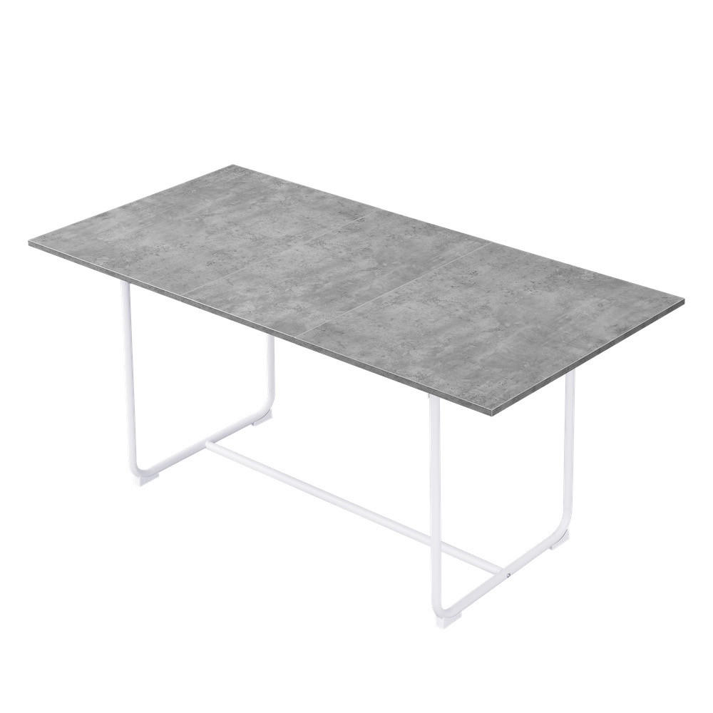 ESSTISCH PIUS 120-160/80/76 cm - Weiß/Grau, Holzwerkstoff/Metall (120/80/76cm) - B&D Home