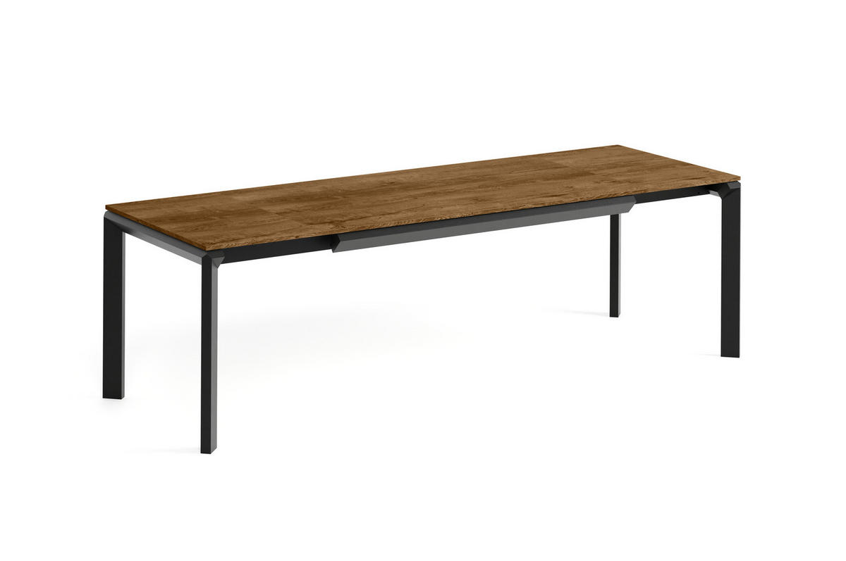 ESSTISCH FADO - Wildeiche/Schwarz, Holzwerkstoff (90/160/76cm) - Meblini