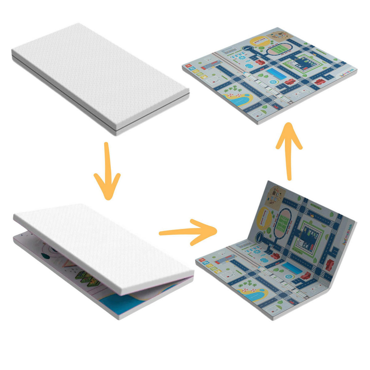 SPIELTEPPICH & Kindermatratze 2in1 Spiel und Schlafmatte Junge - Multicolor, Textil (130/140cm) - Gowoll