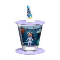 KINDERBECHERSET Bambini Avventura Weltall 215 ml - Blau, Glas (0.215L) - Leonardo Living