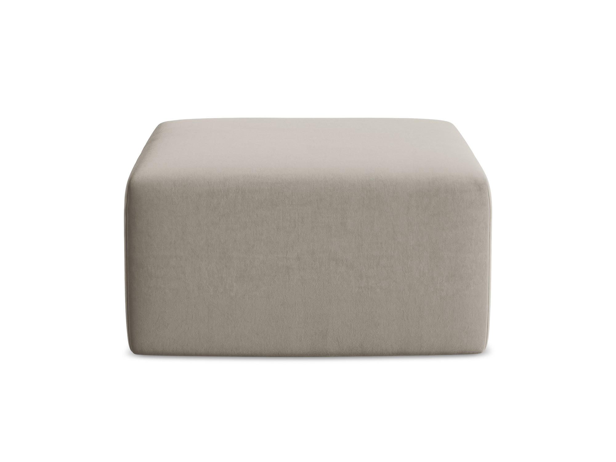 POUF Samt Stoff Grau - Taupe/Schwarz, Holzwerkstoff/Kunststoff (75/37/75cm) - Makamii