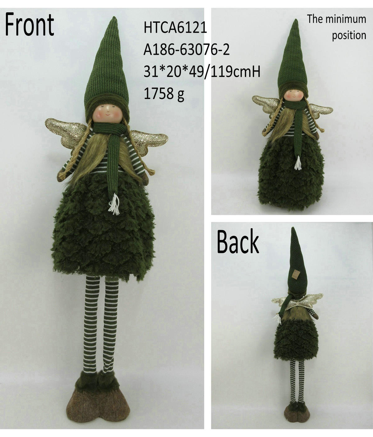 PLÜSCHFIGUR Santa Lila Grün - Grün, Textil (20/80/25cm) - Mondex
