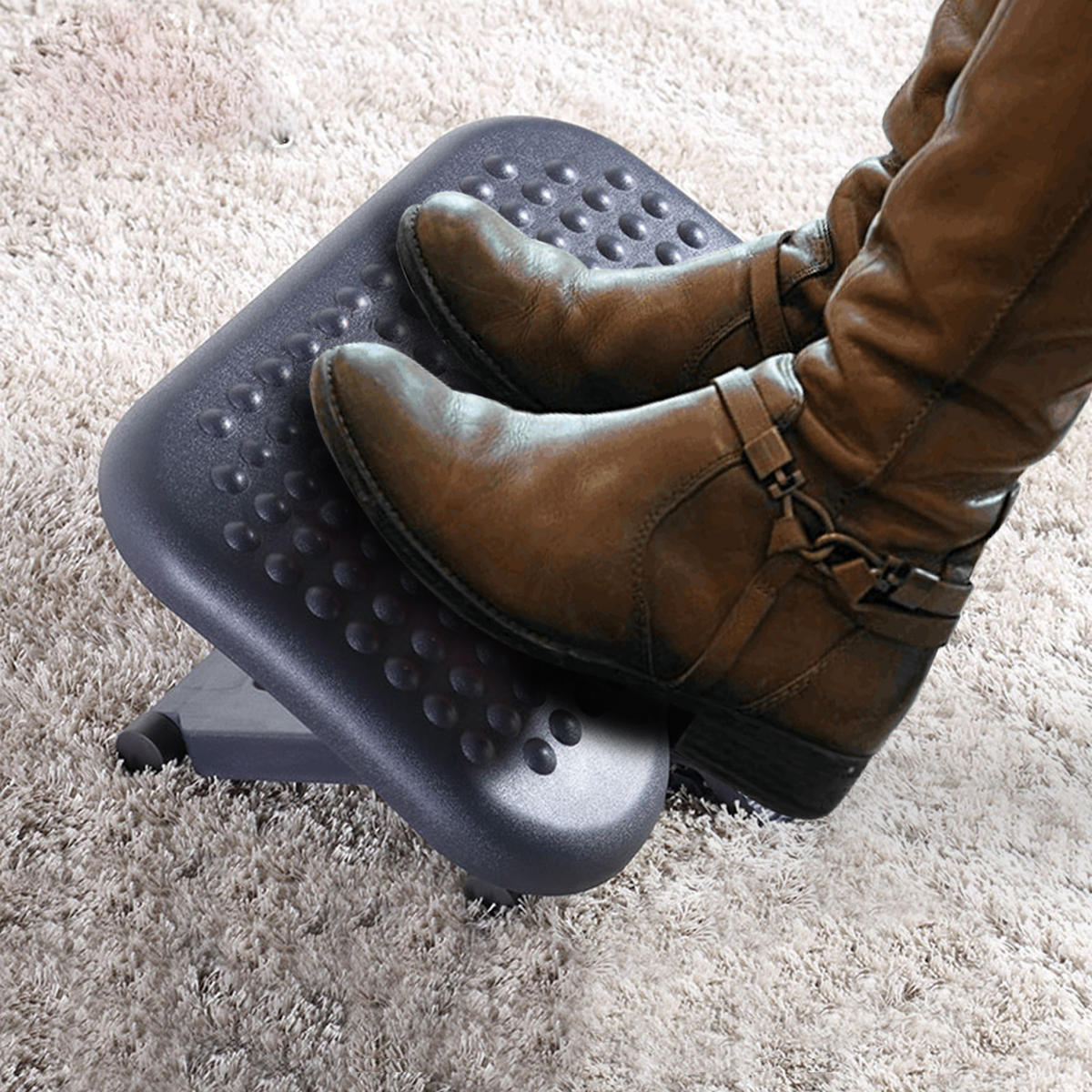 ERGONOMISCH Fußstütze Fußablage Fuß Stütze Relax Büro Neigung Höhe verstellbar - Dunkelgrau, Kunststoff (35/17/46cm) - HOMCOM