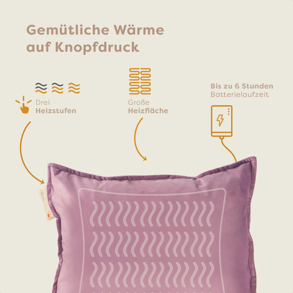 HEIZKISSEN Plush 45x60cm Hothouse Orchid - Violett, Textil (45/60cm) - Pleafs