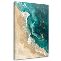 LEINWANDBILD Abstraktion 80x120cm - Türkis, Textil (80/120cm) - Feeby