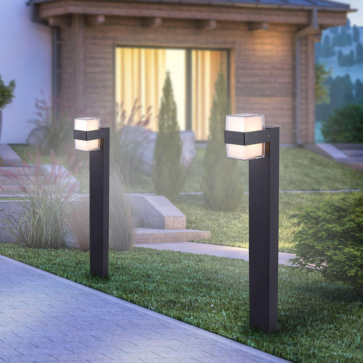 LED WEGELEUCHTE Kunststoff Anthrazit - Anthrazit, Kunststoff (15/9.5/75cm)