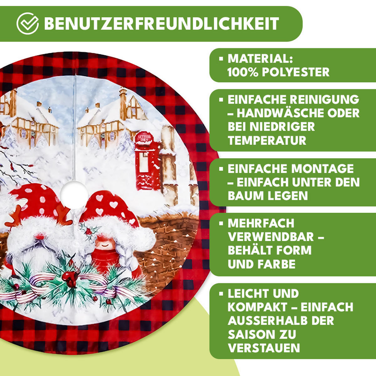 CHRISTBAUMDECKE Weihnachtsbaumdecke 80cm - Rot, Textil (80/1/80cm) - KRUMAD