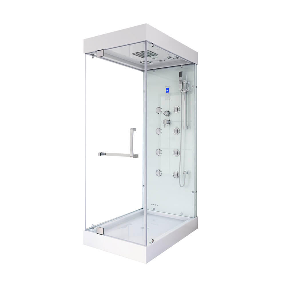 DAMPFDUSCHE DESIGN M - M - Weiß, Glas (120cm) - Home Deluxe
