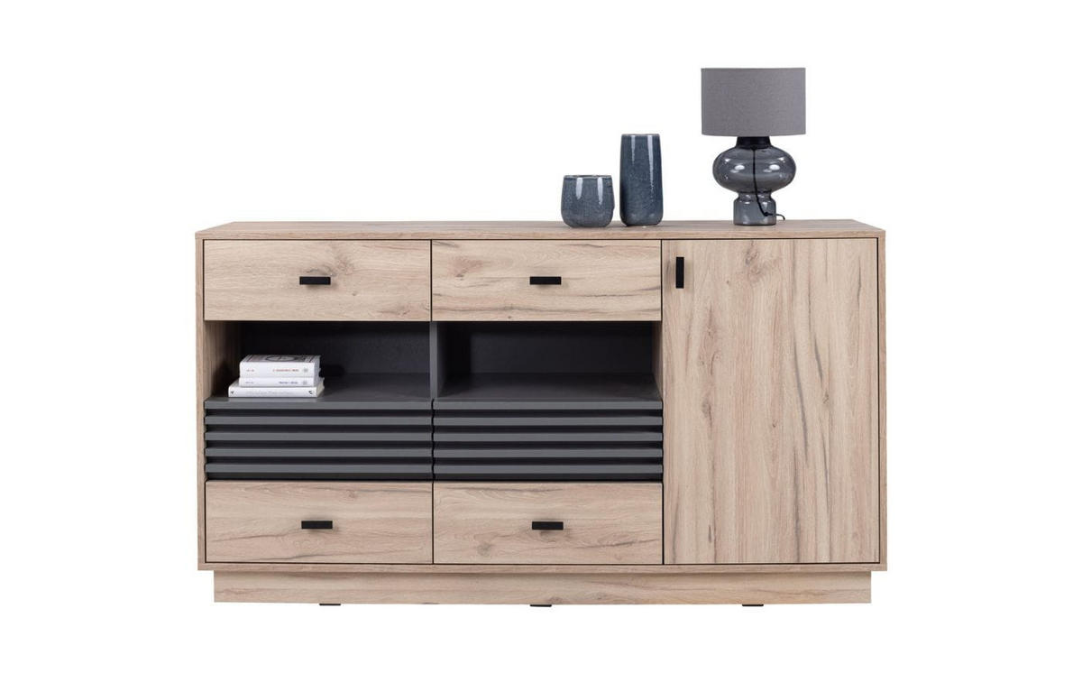 WOHNZIMMER Set – ALLMO System – Eichefarben - Eichefarben, Holzwerkstoff (60/195/40cm) - hi-markt