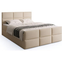 BOXSPRINGBETT Boston Duo Mit Bettkasten, Topper und Matratze Ecru Cosmic 10 140x200 cm - Ecru/Schwarz, Textil (140/200cm) - Bromarkt