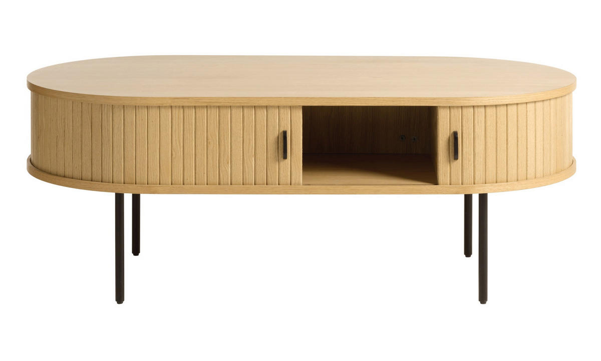 COUCHTISCH Gativel Eichefarben 120/60 cm - Eichefarben/Schwarz, Holzwerkstoff/Kunststoff (60/120/45cm) - Selsey