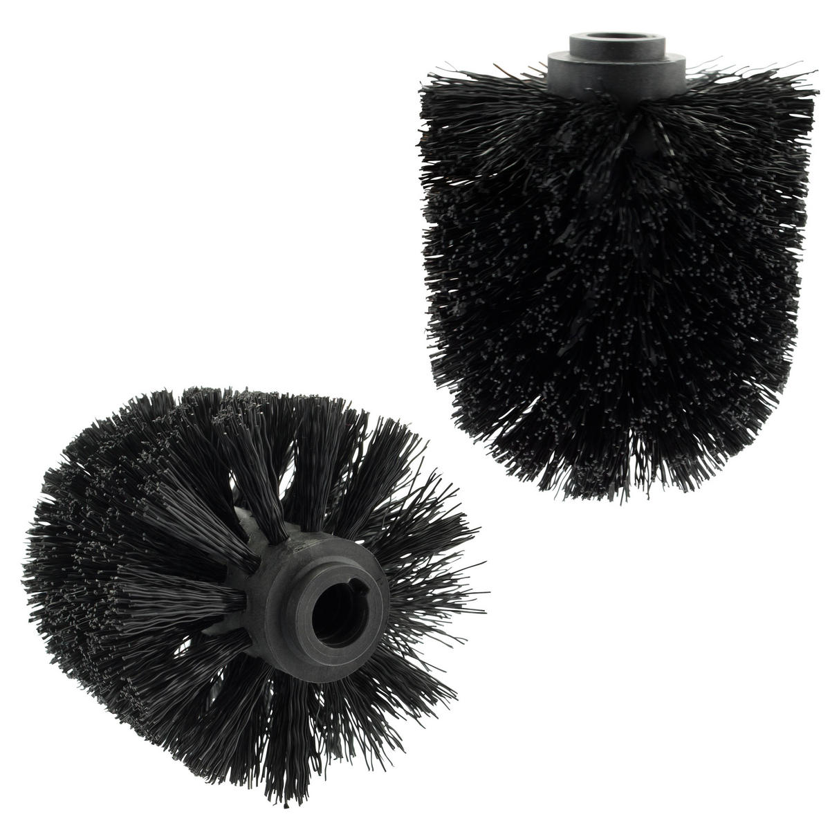 ERSATZ-BÜRSTENKÖPFE 2tlg., Kunststoff, schwarz - Schwarz, Kunststoff (1/10cm) - eluno