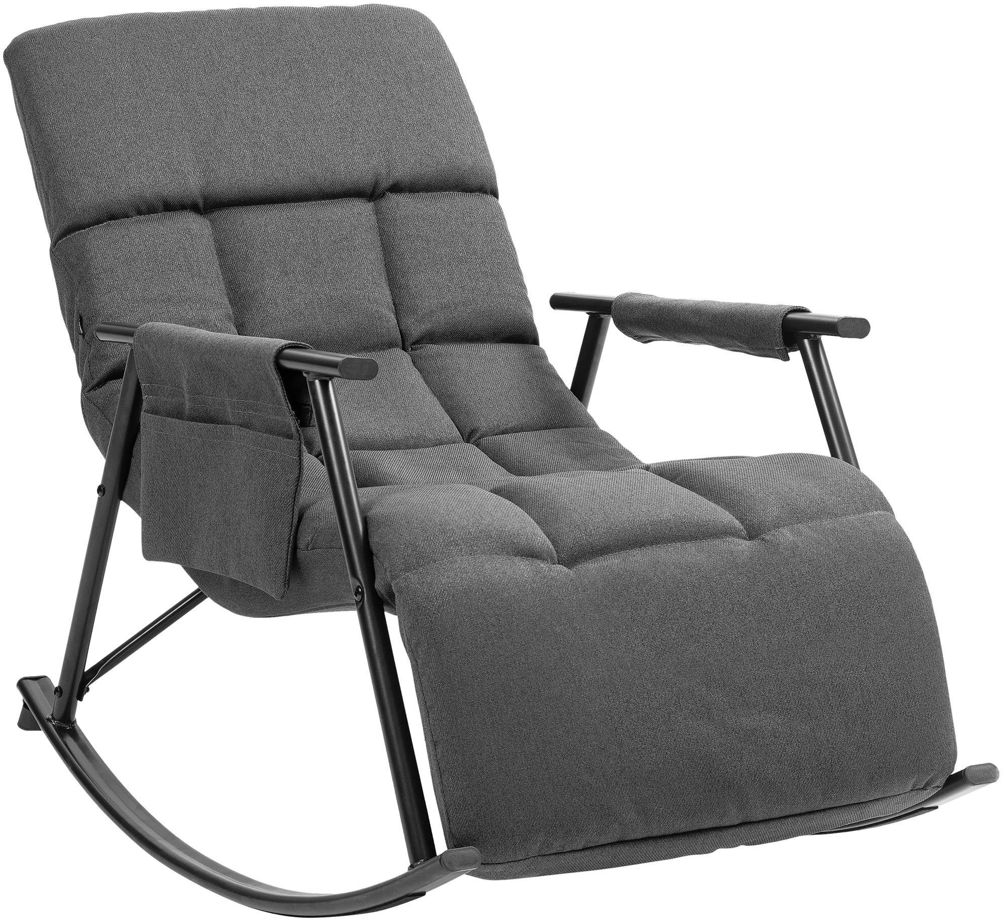 SCHAUKELSTUHL Stoff dunkelgrau - Dunkelgrau, Textil/Metall (61/66/100cm) - CLP